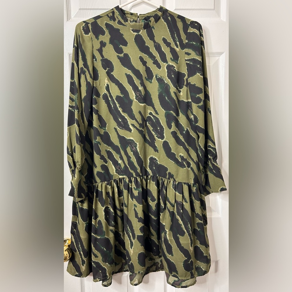Vero Moda sz.XS multigreen longsleeve tiered dress